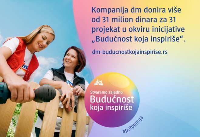 Među pristiglim prijavama velikih organizacija, manjih udruženja i lokalnih inicijativa odabran je 31 projekat, a dm će pružiti finansijsku podršku za njihovu realizaciju