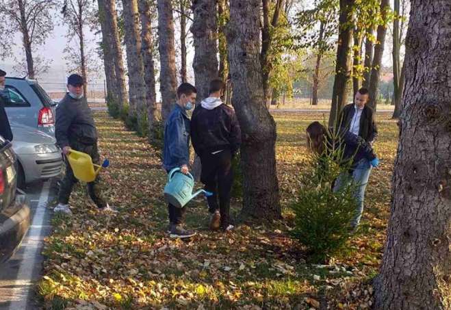 Srednjoškolci sadili drveće u parku u Kovinu